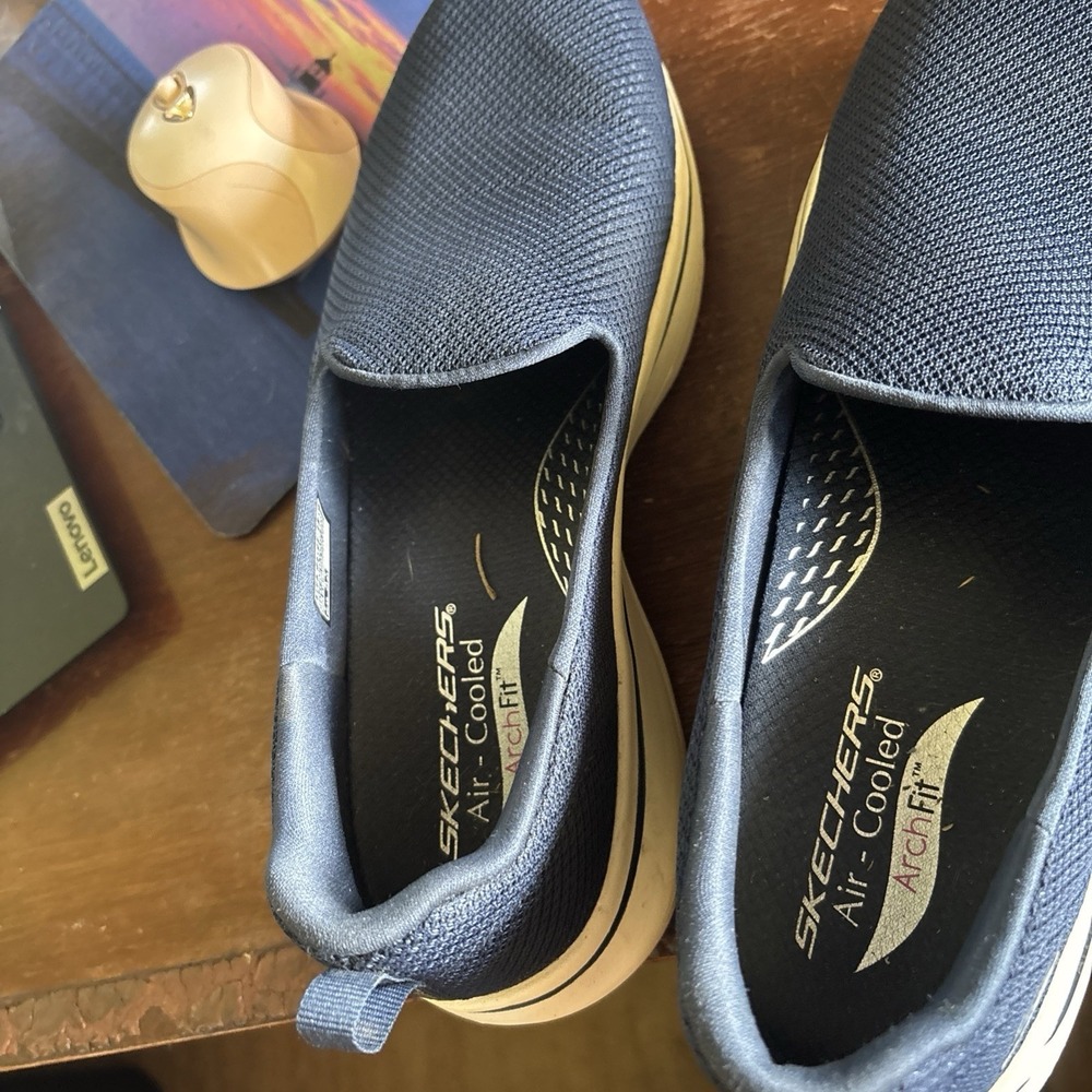 skechers go walk arch fit grateful womens size 11 shoes blue slip on sneakers - Picture 7 of 7